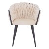 Vivian armchair pakoworld beige velvet-leg black metal 61x55x80cm