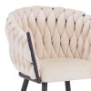 Vivian armchair pakoworld beige velvet-leg black metal 61x55x80cm
