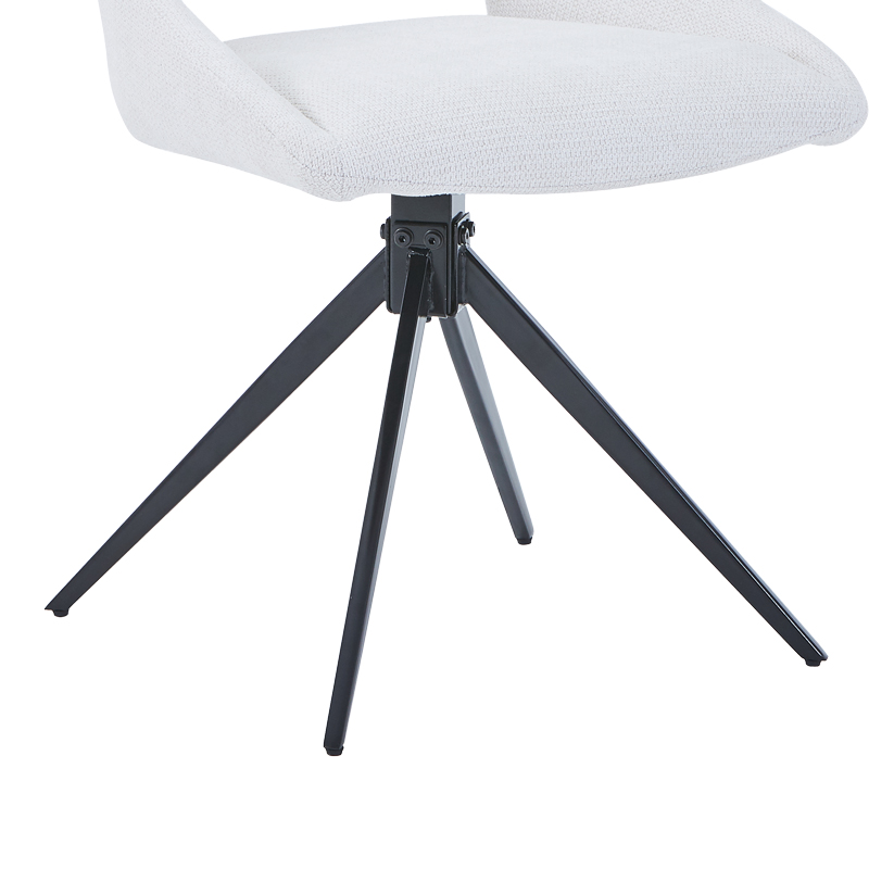 Luciano I pakoworld swivel chair in beige fabric-metal leg black 52.5x54x85cm Luciano I pakoworld swivel chair in beige fabric-metal leg black 52.5x54x85cm
