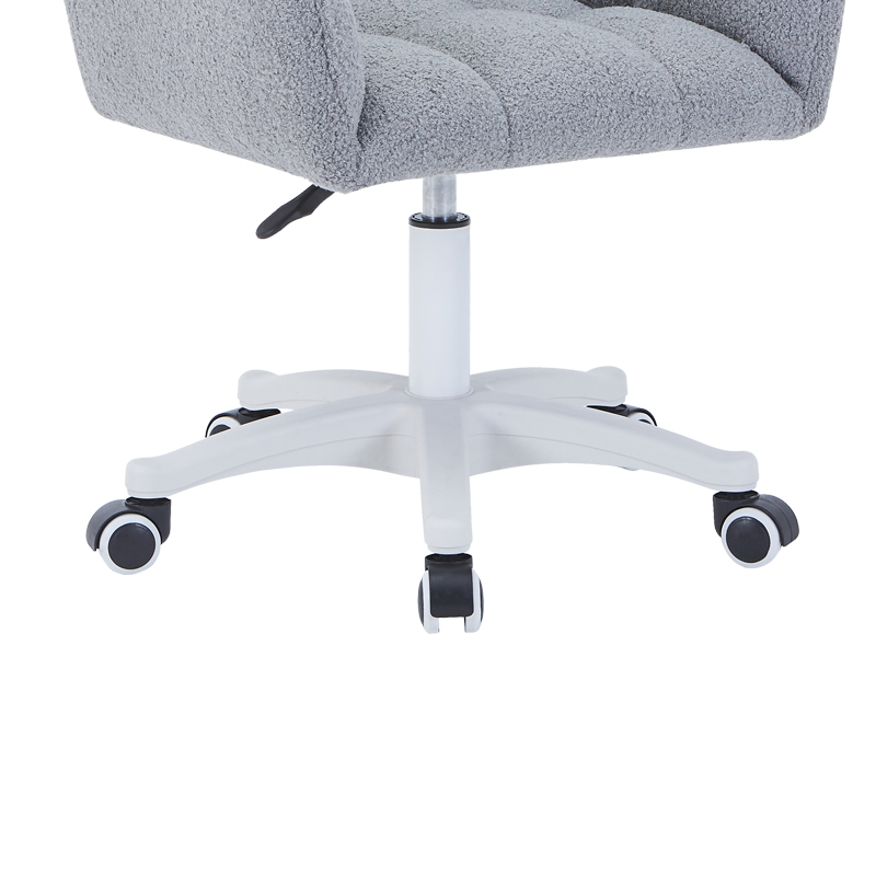 Givole pakoworld swivel armchair in grey teddy fabric 55x50x76-86cm Givole pakoworld swivel armchair in grey teddy fabric 55x50x76-86cm
