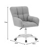 Givole pakoworld office chair in grey teddy fabric 55x50x76-86cm