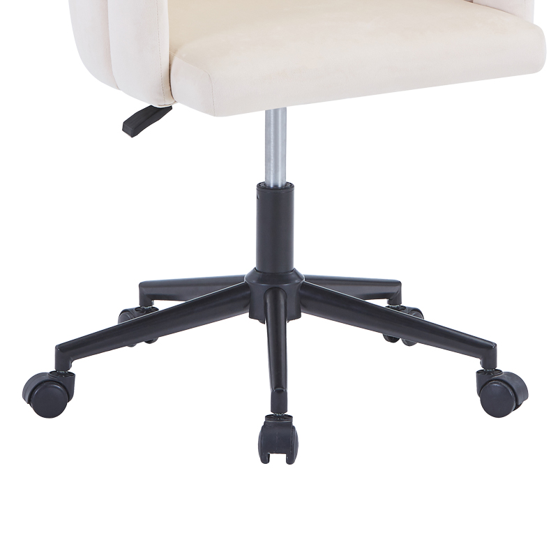 Swivel work chair Manole pakoworld cream velvet 57x50x77-87cm Swivel work chair Manole pakoworld cream velvet 57x50x77-87cm