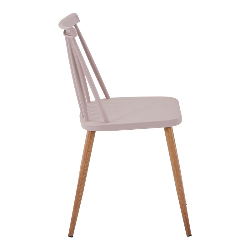 Chair Aurora I pakoworld pp in brown shade-natural metallic leg 43x48x79cm Chair Aurora I pakoworld pp in brown shade-natural metallic leg 43x48x79cm