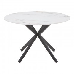 Vivian-Stoyen pakoworld dining table 5 pcs beige velvet - white marble Φ120x75cm Vivian-Stoyen pakoworld dining table 5 pcs beige velvet - white marble Φ120x75cm