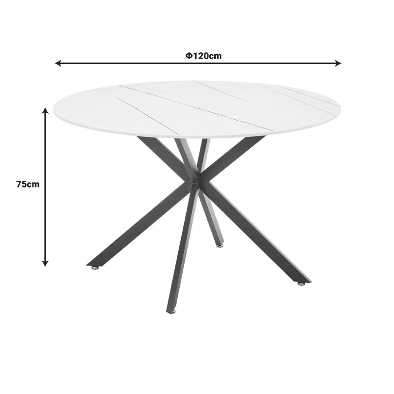 Vivian-Stoyen pakoworld dining table 5 pcs beige velvet - white marble Φ120x75cm Vivian-Stoyen pakoworld dining table 5 pcs beige velvet - white marble Φ120x75cm