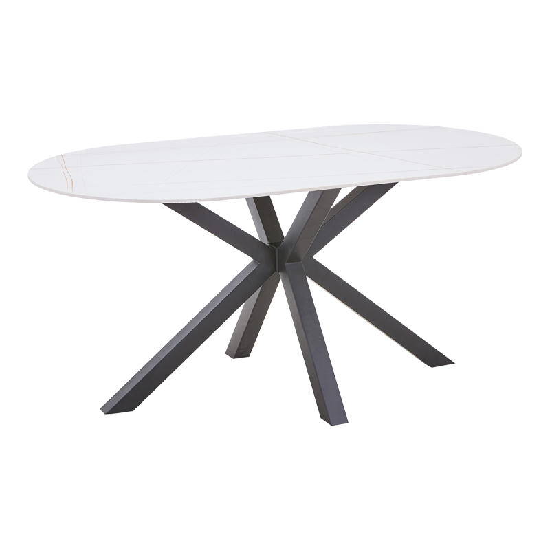 Vivian-Makrey pakoworld dining table 5 pcs beige velvet - white marble 160x90x75cm Vivian-Makrey pakoworld dining table 5 pcs beige velvet - white marble 160x90x75cm