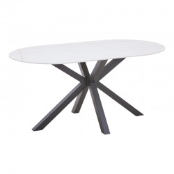 Karg-Makrey pakoworld dining table 5 pcs white fabric - white marble 160x90x75cm Karg-Makrey pakoworld dining table 5 pcs white fabric - white marble 160x90x75cm