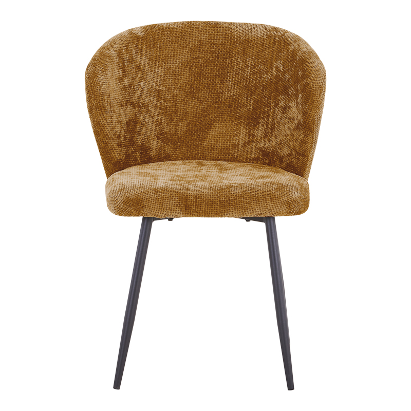 Καρέκλα Karg pakoworld camel ύφασμα-πόδι μαύρο μέταλλο 57x62x80εκ