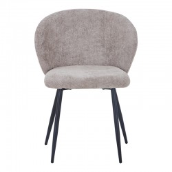 Καρέκλα Karg pakoworld μπεζ ύφασμα-πόδι μαύρο μέταλλο 57x62x80εκ