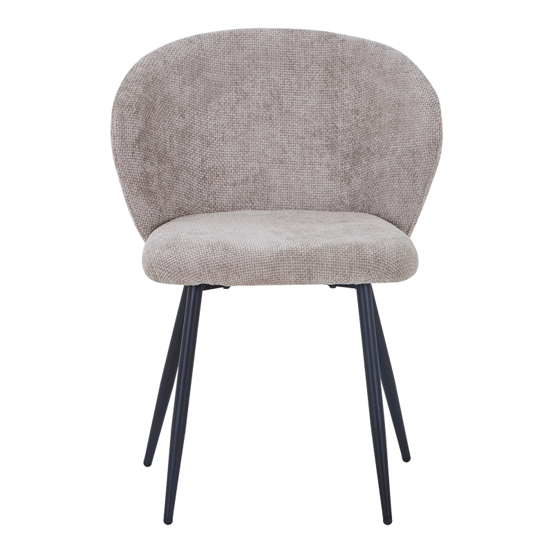 Καρέκλα Karg pakoworld μπεζ ύφασμα-πόδι μαύρο μέταλλο 57x62x80εκ