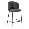 Bar stool Karg pakoworld gray fabric-black metal leg 49x46x93cm