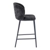 Bar stool Karg pakoworld gray fabric-black metal leg 49x46x93cm
