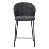 Bar stool Karg pakoworld gray fabric-black metal leg 49x46x93cm