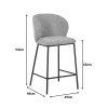 Bar stool Karg pakoworld gray fabric-black metal leg 49x46x93cm