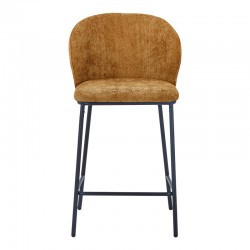 Σκαμπό μπαρ Karg pakoworld camel  ύφασμα-πόδι μαύρο μέταλλο 49x46x93εκ