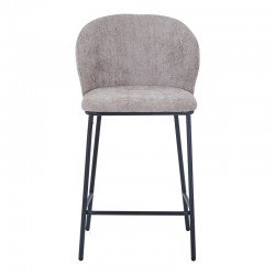 Σκαμπό μπαρ Karg pakoworld μπεζ ύφασμα-πόδι μαύρο μέταλλο 49x46x93εκ