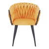 Vivian armchair pakoworld yellow velvet-leg black metal 61x55x80cm