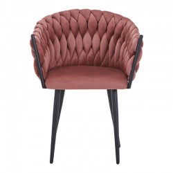 Πολυθρόνα Vivian pakoworld σάπιο μήλο βελούδο-πόδι μαύρο μέταλλο 61x55x80εκ