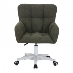 Καρέκλα γραφείου εργασίας Givole pakoworld σε λαδί μπουκλέ ύφασμα 55x55x75-84εκ