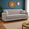 Vox pakoworld three-seater sofa-bed with storage light gray fabric 214x82x83cm