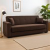 Καναπές-κρεβάτι με αποθηκευτικό χώρο τριθέσιος Vox pakoworld καφέ ύφασμα 214x82x83εκ