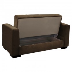 Sofa-bed with storage two-seater Vox pakoworld brown fabric 154x82x83cm Sofa-bed with storage two-seater Vox pakoworld brown fabric 154x82x83cm