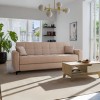Sofa-bed with storage three-seater Lincoln pakoworld beige fabric 225x75x85cm