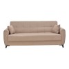 Sofa-bed with storage three-seater Lincoln pakoworld beige fabric 225x75x85cm