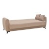 Sofa-bed with storage three-seater Lincoln pakoworld beige fabric 225x75x85cm