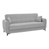 Lincoln three-seater sofa-bed with storage space pakoworld light gray fabric 225x75x85cm