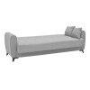 Lincoln three-seater sofa-bed with storage space pakoworld light gray fabric 225x75x85cm