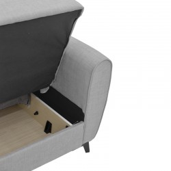 Lincoln three-seater sofa-bed with storage space pakoworld light gray fabric 225x75x85cm Lincoln three-seater sofa-bed with storage space pakoworld light gray fabric 225x75x85cm