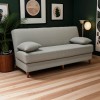 Καναπές-κρεβάτι με αποθηκευτικό χώρο τριθέσιος Romina pakoworld ανοιχτό γκρι ύφασμα 190x75x85εκ