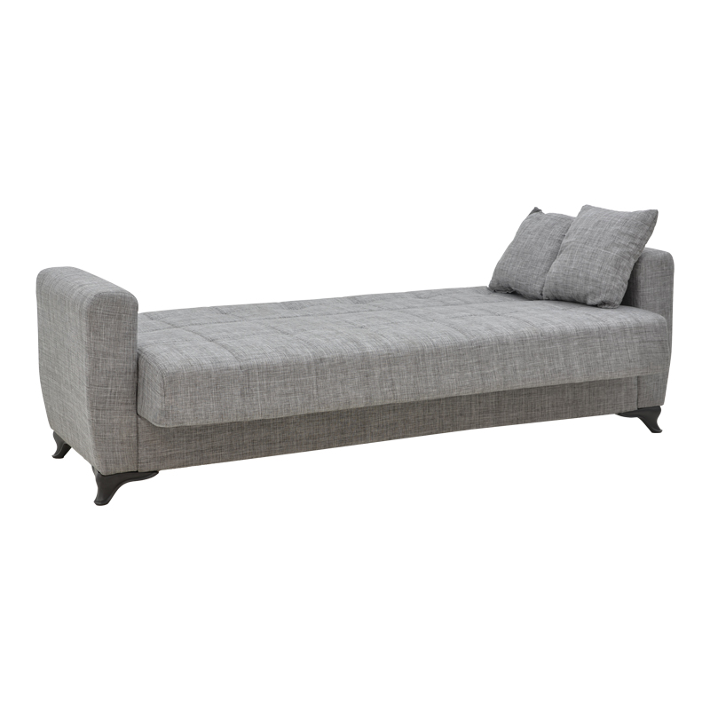 Three-seater Modesto sofa-bed with storage space pakoworld gray fabric 215x85x80cm Three-seater Modesto sofa-bed with storage space pakoworld gray fabric 215x85x80cm