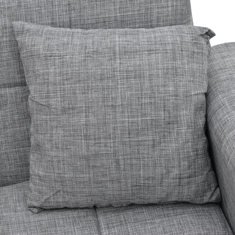 Three-seater Modesto sofa-bed with storage space pakoworld gray fabric 215x85x80cm Three-seater Modesto sofa-bed with storage space pakoworld gray fabric 215x85x80cm