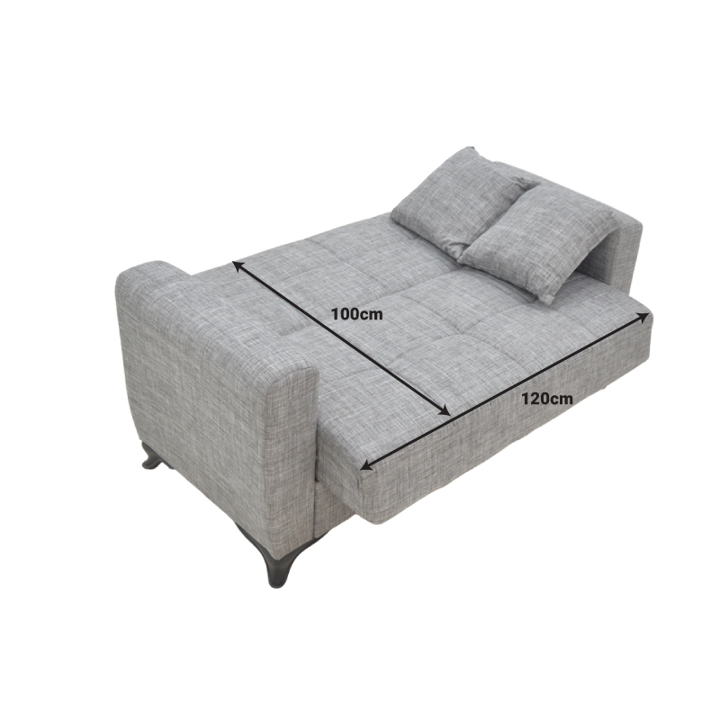 Sofa-bed with storage two-seater Modesto pakoworld light brown fabric 155x85x80cm Sofa-bed with storage two-seater Modesto pakoworld light brown fabric 155x85x80cm