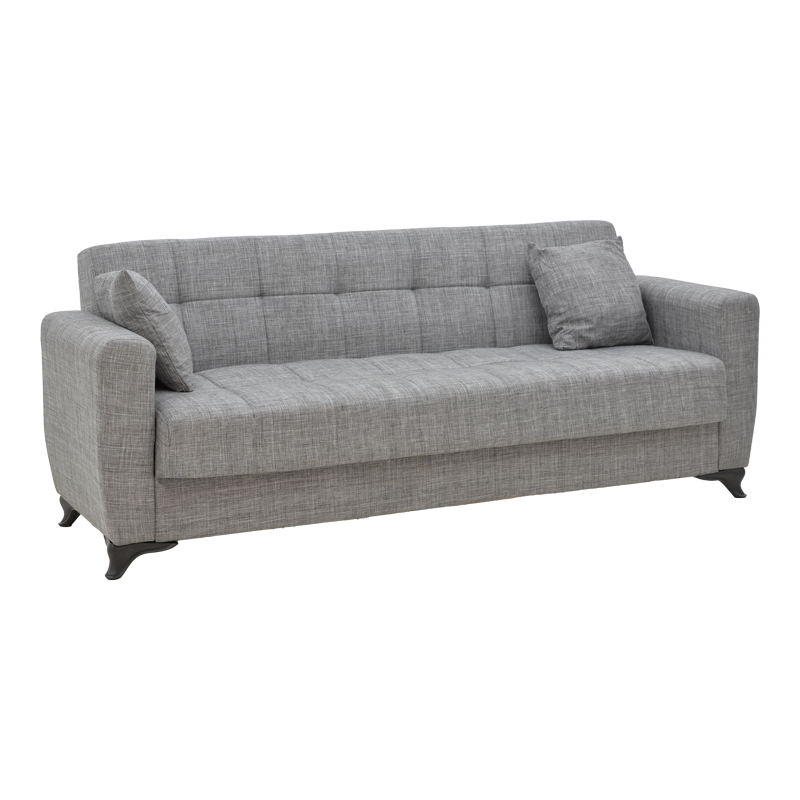 Living room set 2 pcs Modesto pakoworld fabric in gray shade Living room set 2 pcs Modesto pakoworld fabric in gray shade