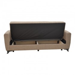 Living room set 2 pcs Modesto pakoworld fabric in light brown shade Living room set 2 pcs Modesto pakoworld fabric in light brown shade