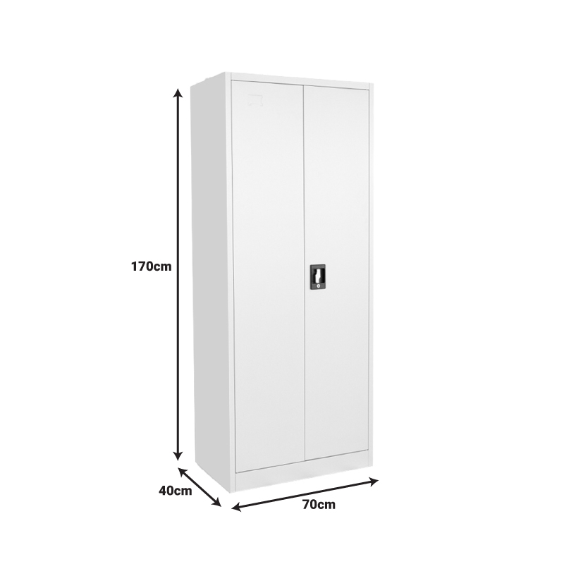 Metal wardrobe Ugren I Pakoworld in light grey shade 70x40x170cm.