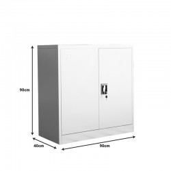 Armon I pakoworld metal cabinet in light gray color 90x40x90cm Armon I pakoworld metal cabinet in light gray color 90x40x90cm