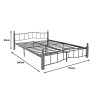 Queen size bed Faryn pakoworld walnut color wood-black metal 150x190cm