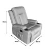 Relax armchair Gessel pakoworld velvet in grey shade 80x90x98cm