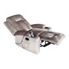 Relax armchair with massage mechanism Gessel pakoworld velvet in gray shade 80x90x98cm