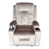 Relax armchair with massage mechanism Gessel pakoworld velvet in gray shade 80x90x98cm