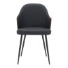 Chair Marci pakoworld black pu-black metal legs 58x58x91cm