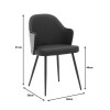 Chair Marci pakoworld black pu-black metal legs 58x58x91cm