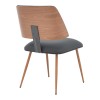 Chair Ubane pakoworld black pu-walnut metal legs 53x62.5x85cm
