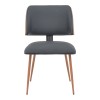 Chair Ubane pakoworld black pu-walnut metal legs 53x62.5x85cm