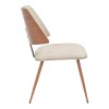 Καρέκλα Ubane pakoworld μπεζ pu-πόδι καρυδί μέταλλο 53x62.5x85εκ