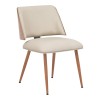 Καρέκλα Ubane pakoworld μπεζ pu-πόδι καρυδί μέταλλο 53x62.5x85εκ